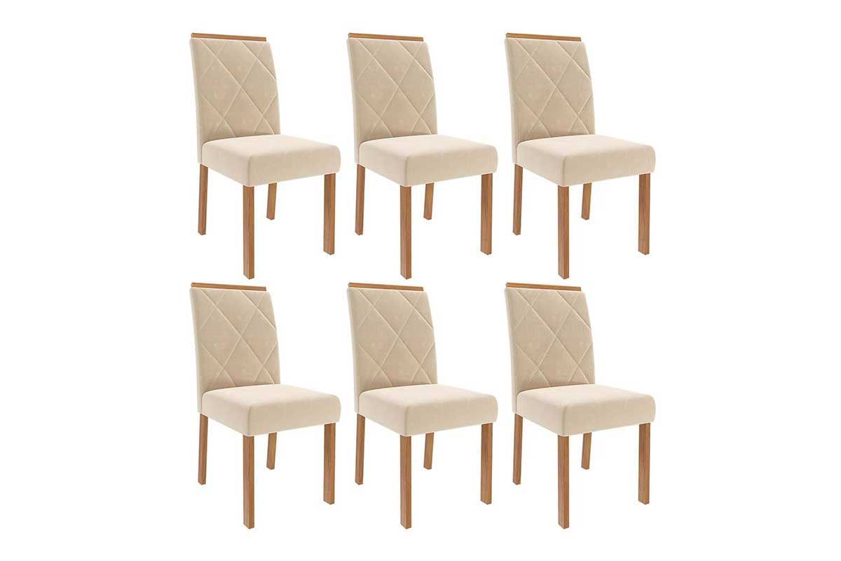 Cadeira Jantar Fernanda Wood Kit 6 Un Cimol
