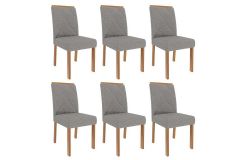 Cadeira Jantar Fernanda Wood Kit 6 Un Cimol