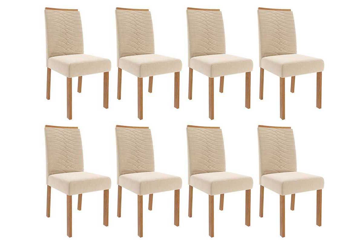 Cadeira Jantar Clarice Wood Kit 8 Un Cimol