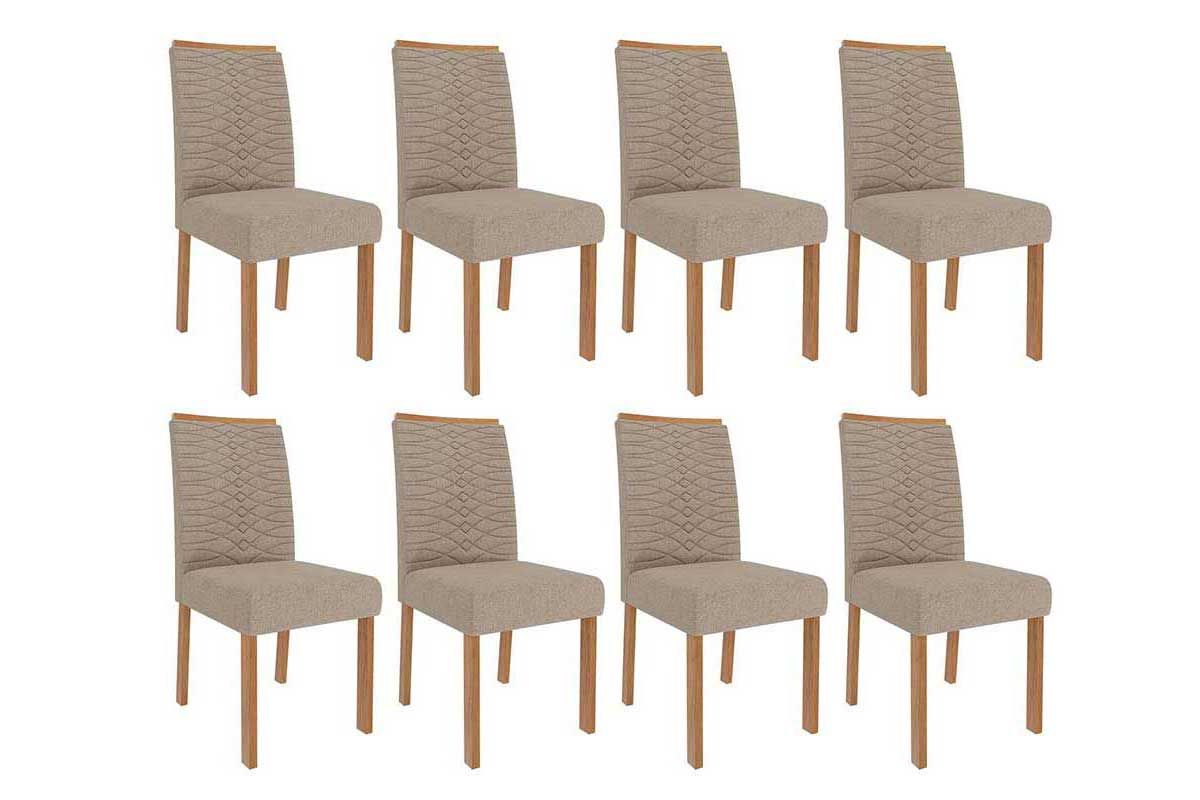 Cadeira Jantar Clarice Wood Kit 8 Un Cimol
