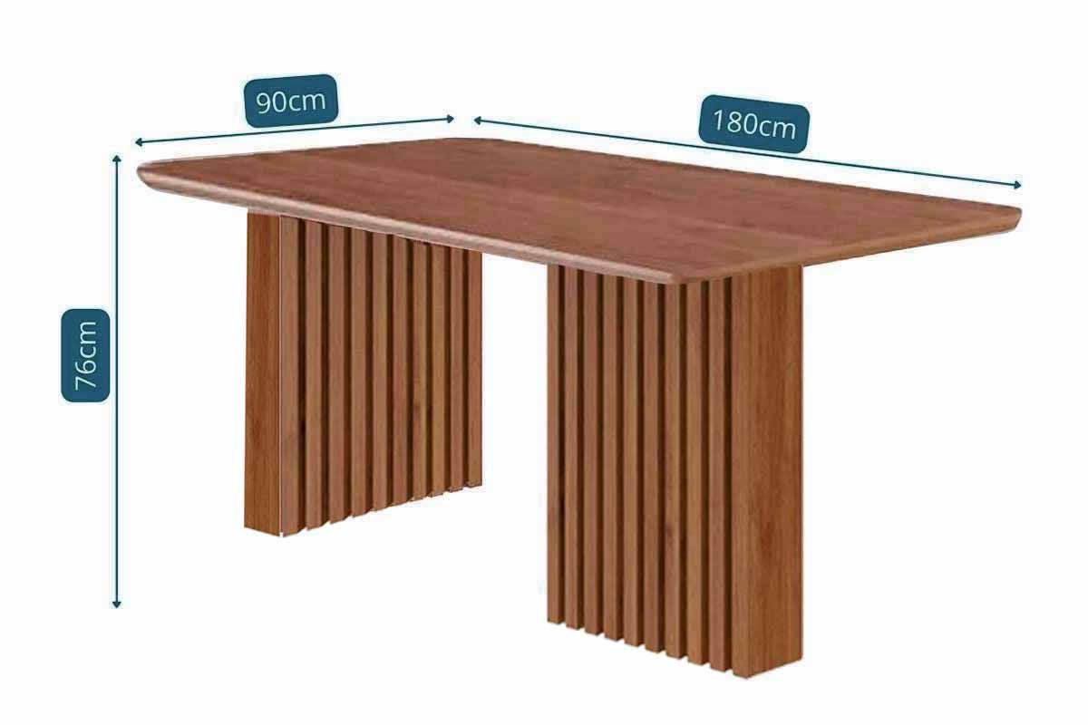 Sala Jantar Mesa Ester Tampo Madeirado 180x90cm e 6 Cadeiras Fernanda - Cimol