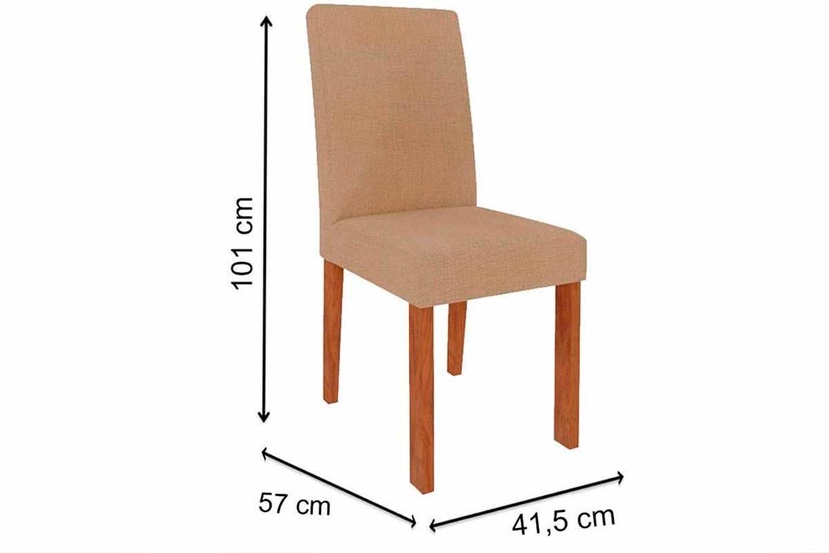 Sala Jantar Mesa Ester Tampo Madeirado c/ Vidro 180x90cm e 6 Cadeiras Maia - Cimol