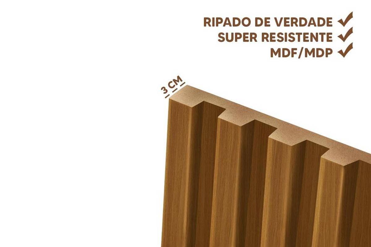 Painel Home p/ TV até 100 Pol Modular 3.0 Ripado 297x250cm Linea Brasil