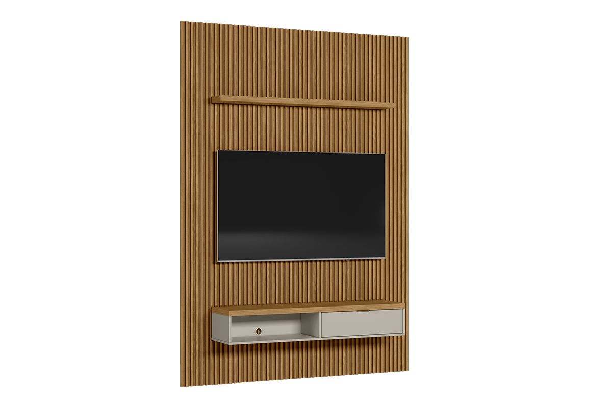 Home p/ TV até 85 Pol Modular 2.2 Ripado c/1 Porta 1 Prat. 219x250cm Linea BrasilNature/Off White Home p/ TV até 85 Pol Modular 2.2 Ripado c/1 Porta 1 Prat. 219x250cm Linea BrasilNature/Off White