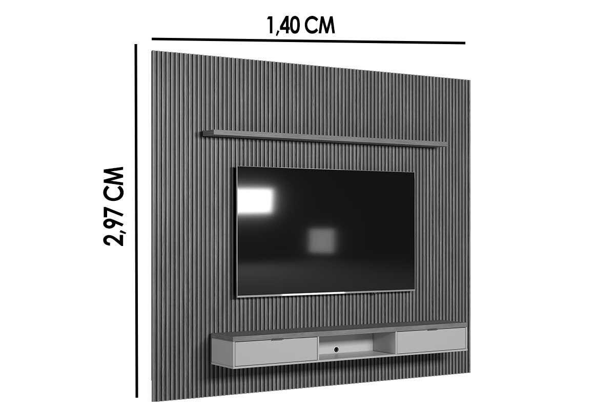 Home p/ TV até 100 Pol Modular 3.0 Ripado c/2 Portas 1 Prat. 297x250cm Linea Brasil Home p/ TV até 100 Pol Modular 3.0 Ripado c/2 Portas 1 Prat. 297x250cm Linea Brasil