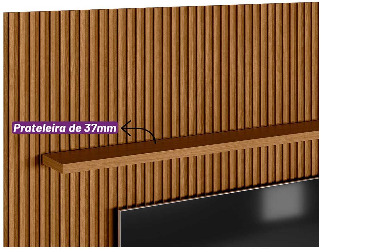 Home p/ TV até 100 Pol Modular 3.0 Ripado c/2 Portas 1 Prat. 297x250cm Linea Brasil Home p/ TV até 100 Pol Modular 3.0 Ripado c/2 Portas 1 Prat. 297x250cm Linea Brasil
