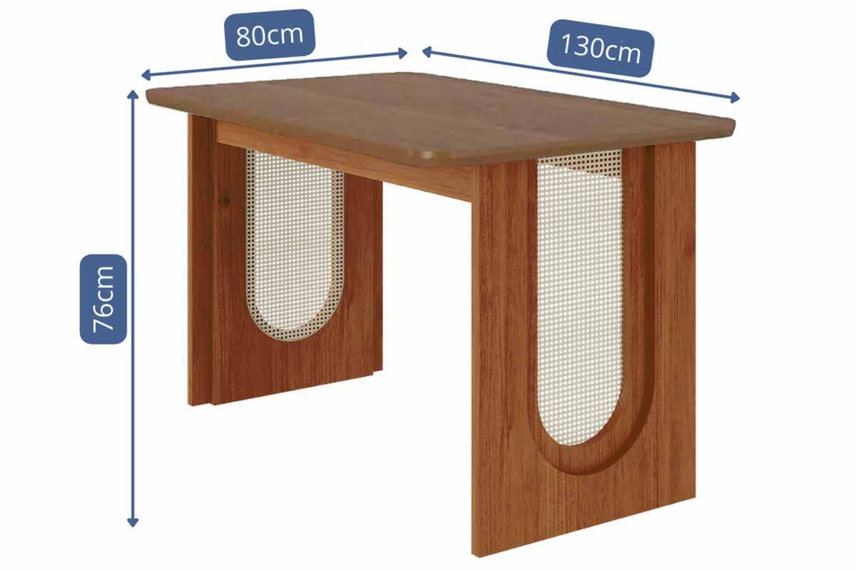 Sala Jantar Mesa Valentina c/ Tampo Madeirado 130x80cm e 4 Cadeiras Paola - Cimol