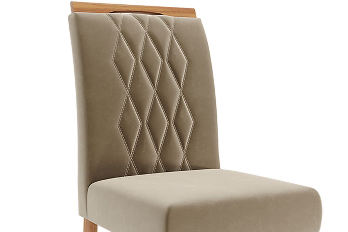 Sala Jantar Mesa Valentina Tampo Madeirado 180x90cm e 6 Cadeiras Juliana - Cimol