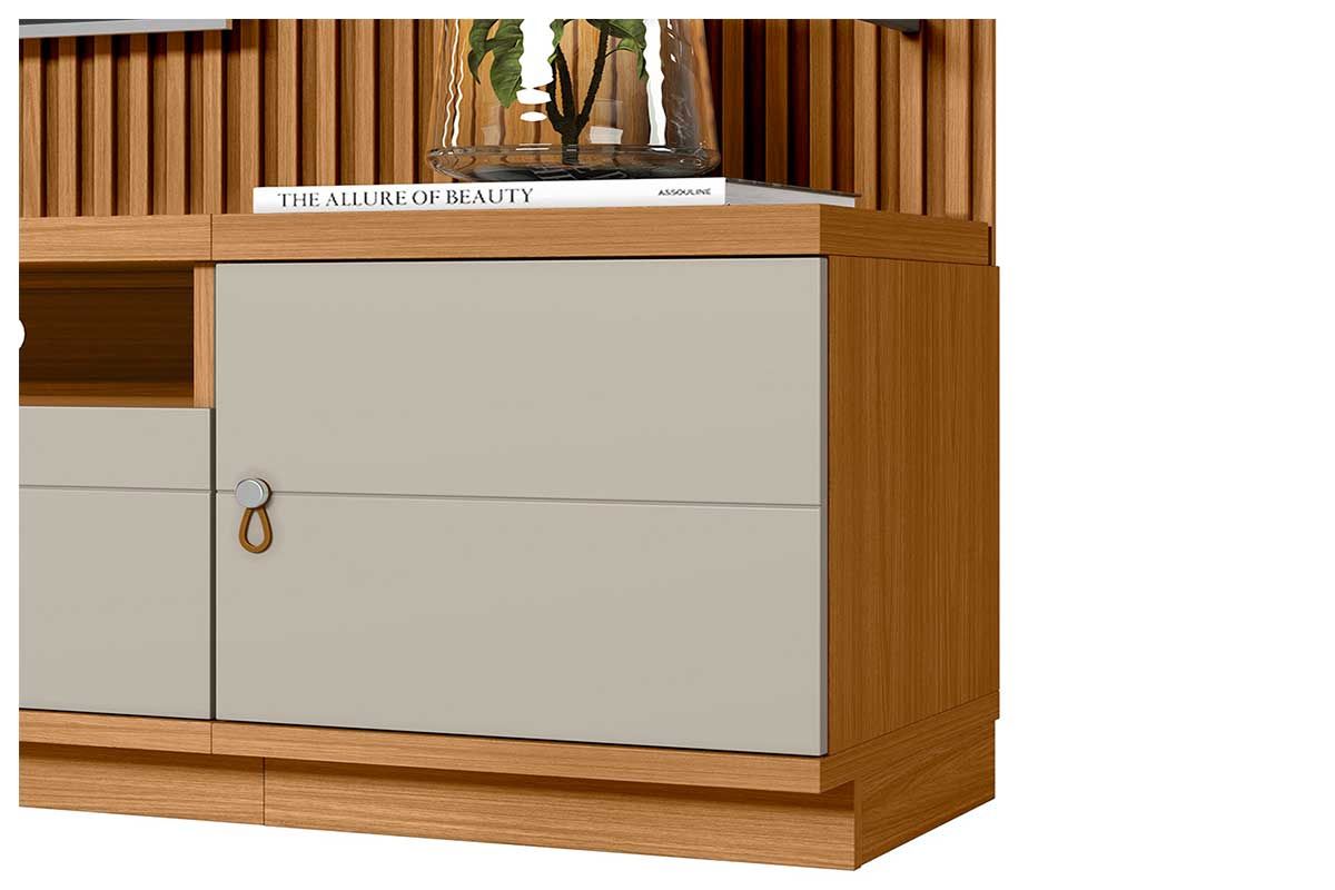 Home p/ TV até 75 Pol Ouro Preto Ripado c/2Gav. 1Pta. 3 Prat. e Leds 224x198cm Linea Brasil Home p/ TV até 75 Pol Ouro Preto Ripado c/2Gav. 1Pta. 3 Prat. e Leds 224x198cm Linea Brasil