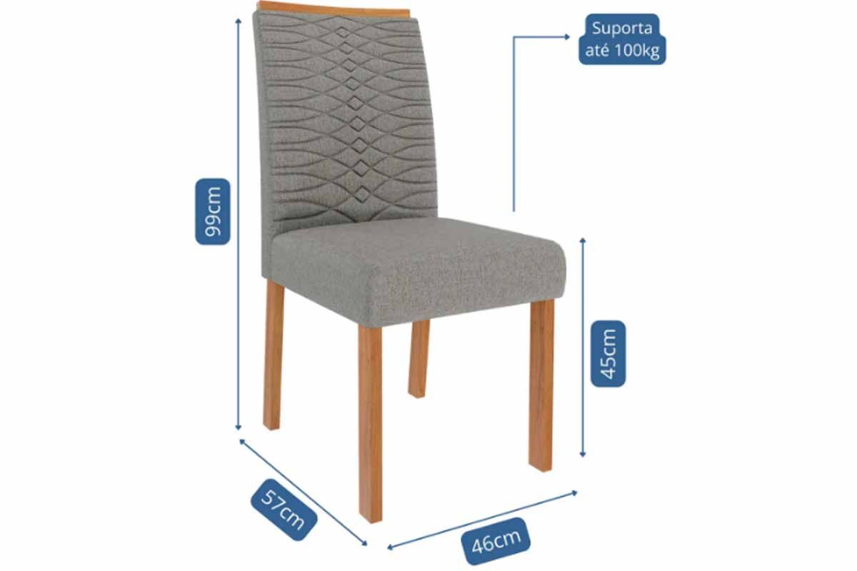 Sala Jantar Mesa Valentina Curvo 210cm + 8 Cadeiras Clarice - Cimol