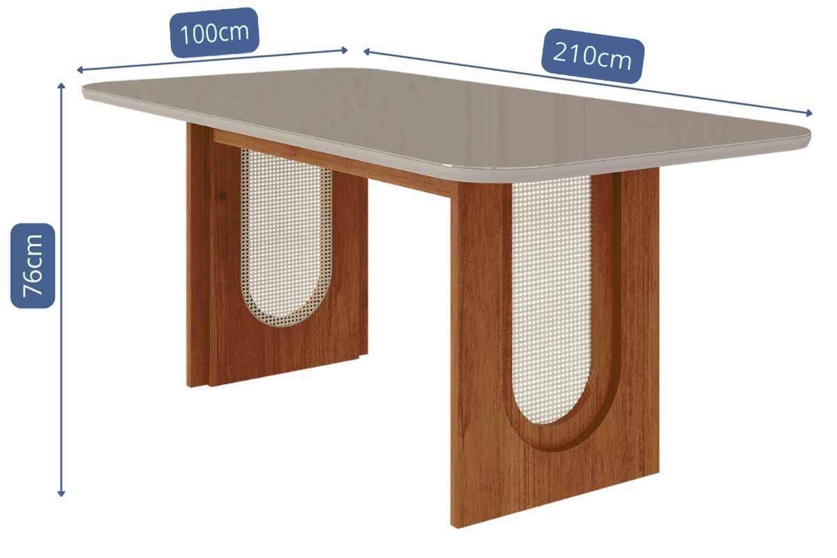 Sala Jantar Mesa Valentina Curvo 210cm + 8 Cadeiras Clarice - Cimol