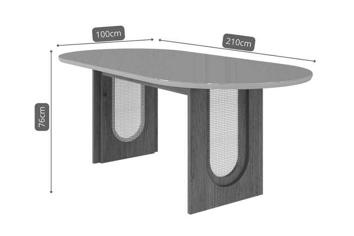 Sala Jantar Mesa Valentina Oval 210cm + 6 Cadeiras Juliana - Cimol