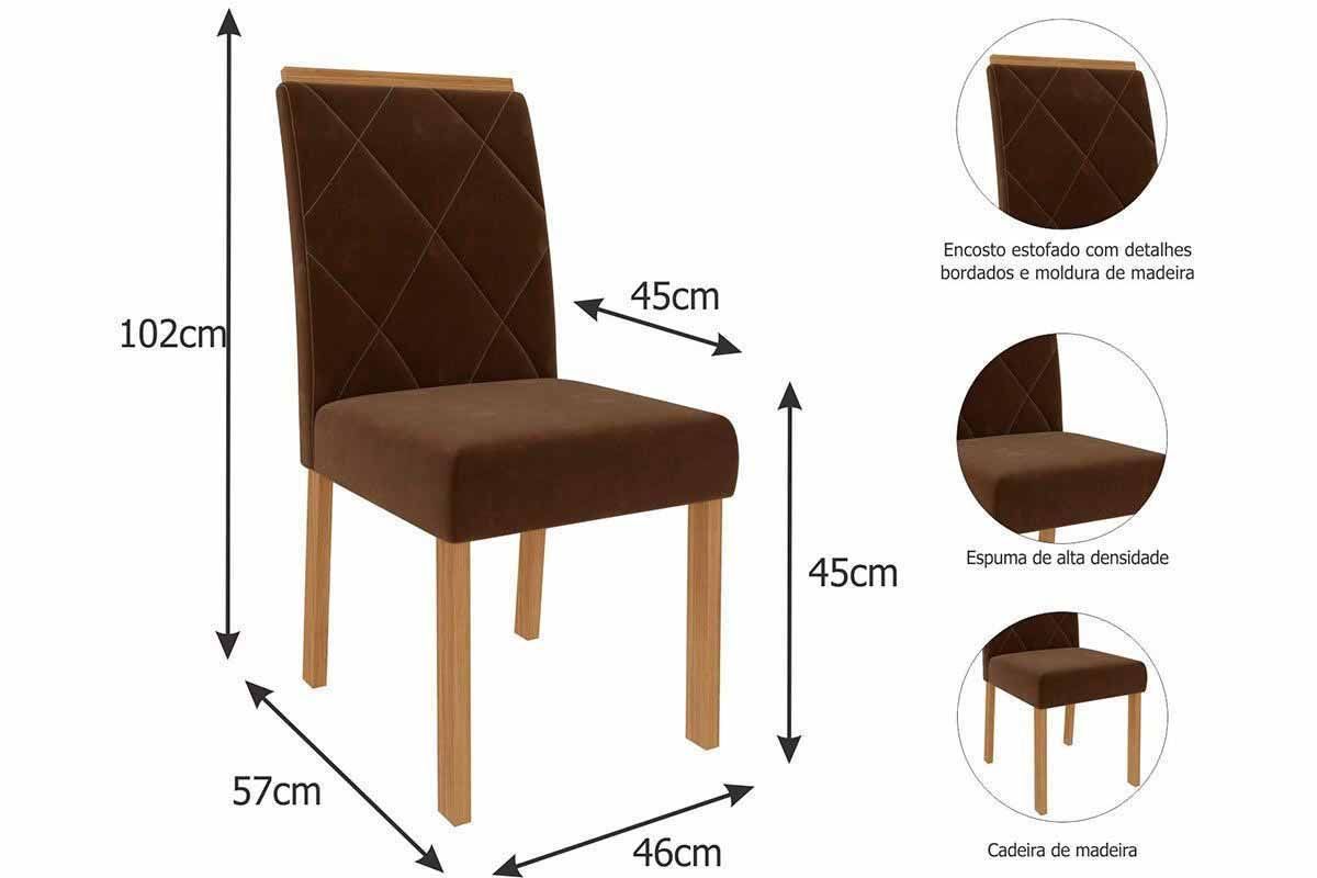 Sala Jantar Mesa Valentina Oval 210cm + 6 Cadeiras Fernanda - Cimol