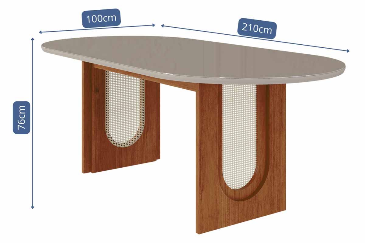 Sala Jantar Mesa Valentina Oval 210cm + 6 Cadeiras Clarice - Cimol