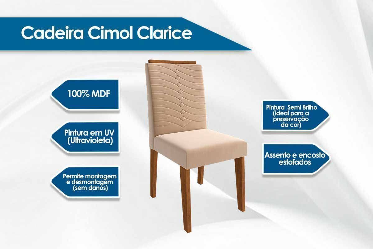 Sala Jantar Mesa Valentina Oval 210cm + 6 Cadeiras Clarice - Cimol