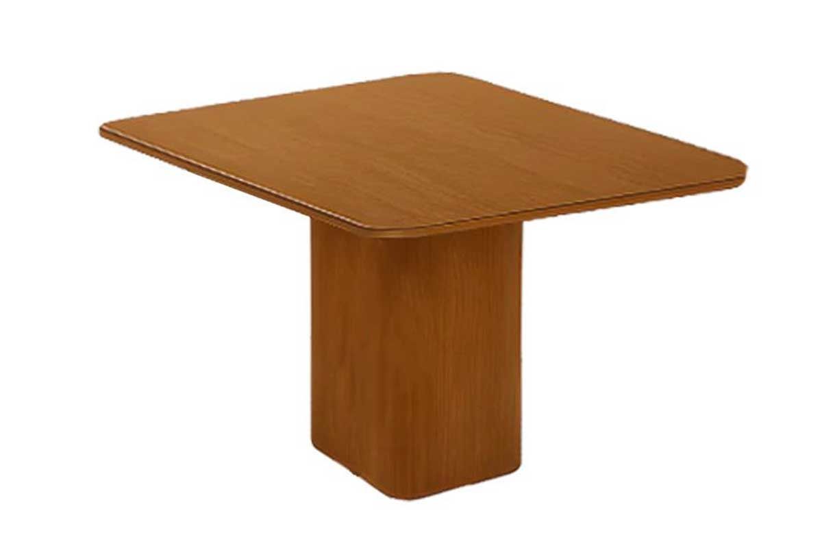 Sala Jantar Mesa Maldivas c/ Tampo Madeirado Canto Curvo 90x90cm e 4 Cadeiras Dafne - Rufato