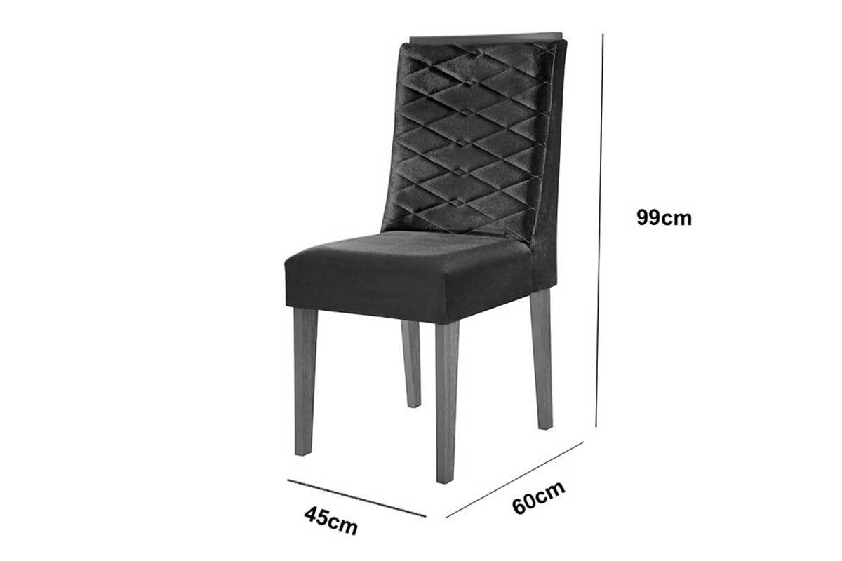Sala Jantar Mesa Maldivas c/ Tampo Madeirado Canto Curvo 90x90cm e 4 Cadeiras Dafne - Rufato