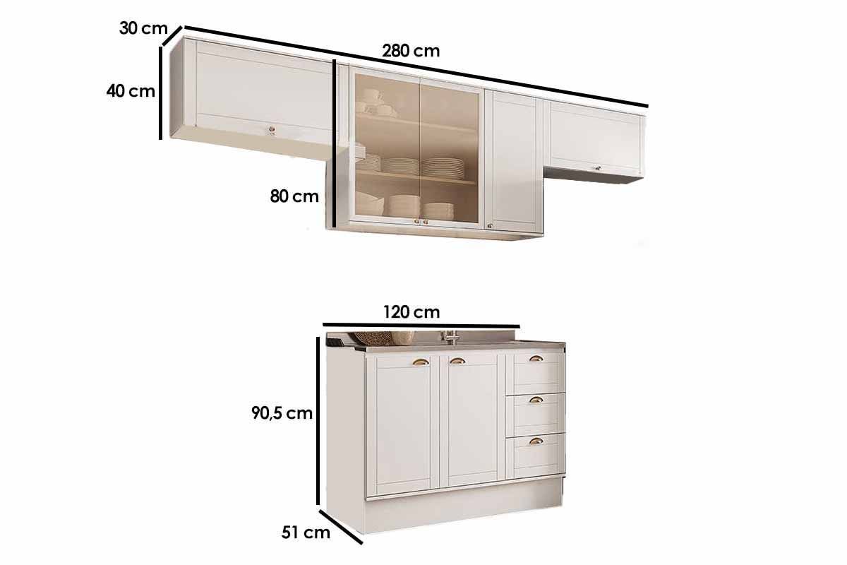 Cozinha Completa Carraro 4 Peças Bella C4P253