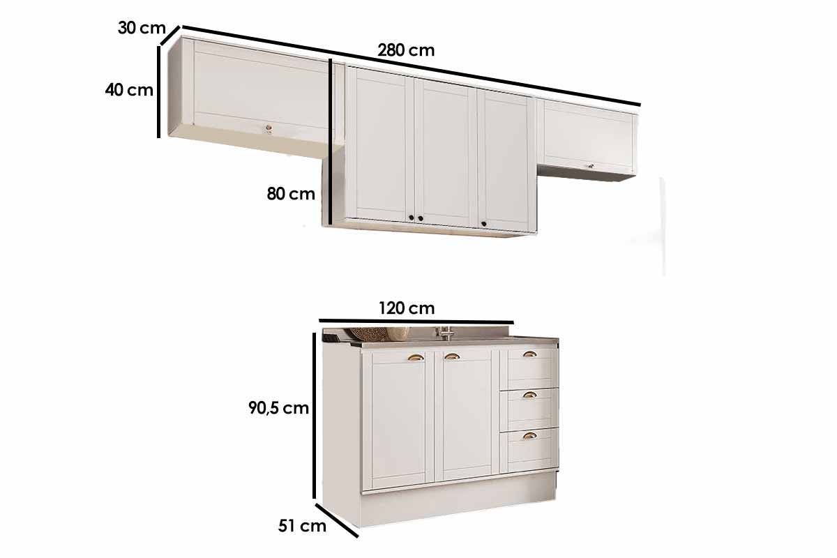 Cozinha Completa Carraro 4 Peças Bella C4P254