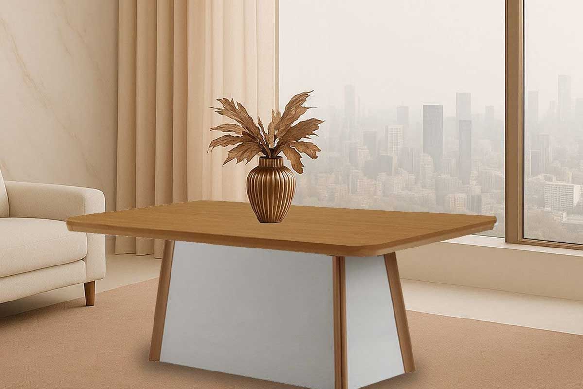 Sala Jantar Mesa Tilia c/ Tampo Madeirado Canto Curvo 180x90cm e 6 Cadeiras Dakota - Rufato