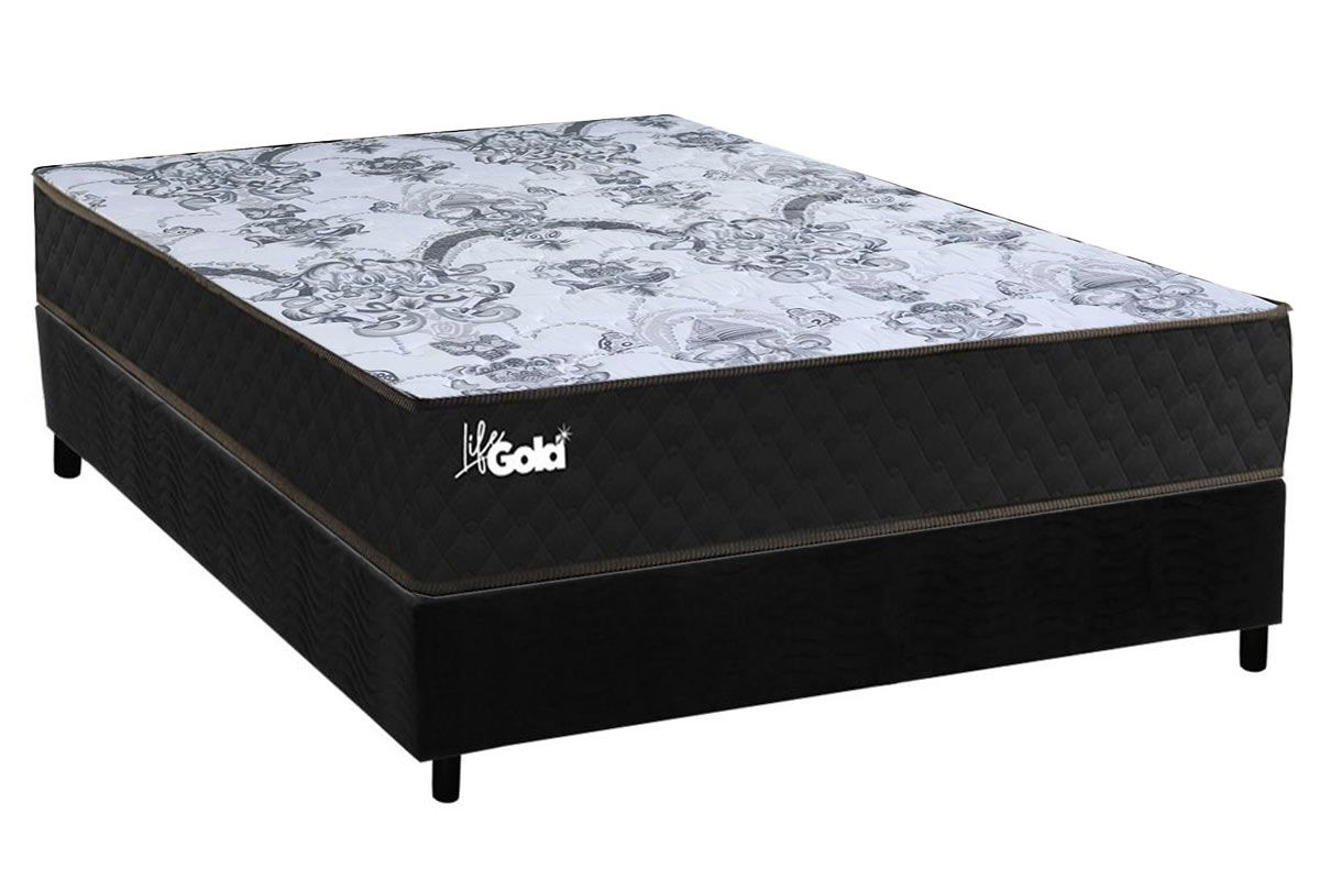 Cama Box CRC +Colchão Molas Life Gold Paropas