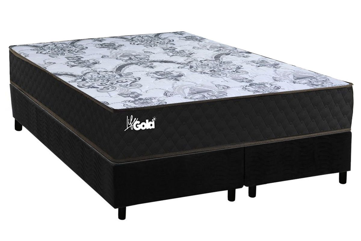 Cama Box CRC +Colchão Molas Life Gold Paropas
