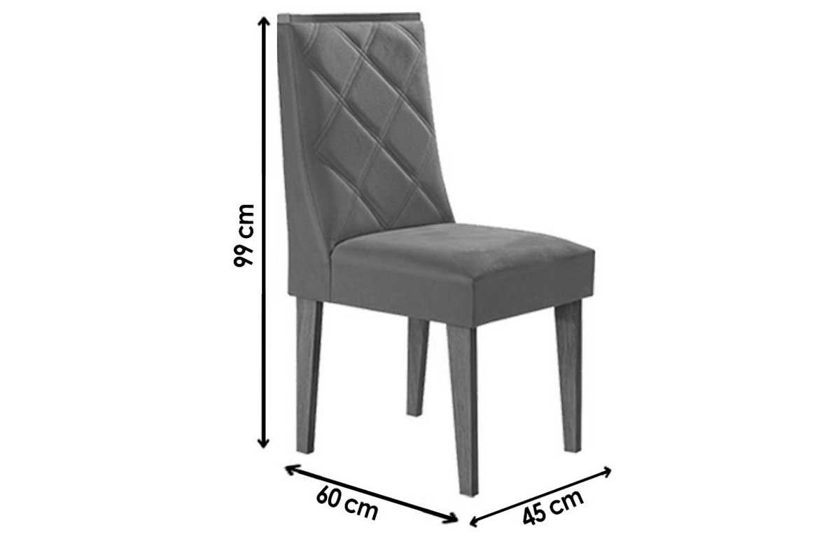 Sala Jantar Mesa Tilia c/ Tampo Madeirado Canto Curvo 180x90cm e 6 Cadeiras Pietá - Rufato