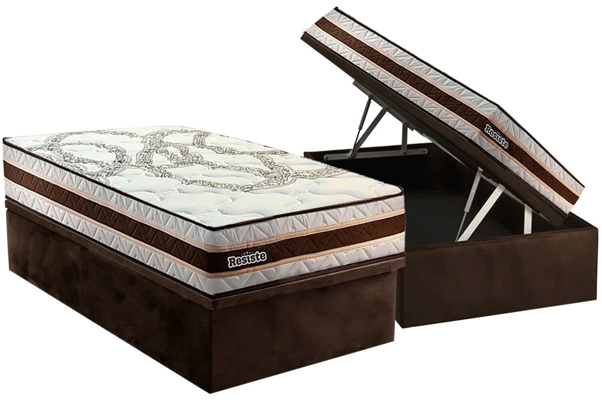 Cama Box Baú CRC +Colchão Ortopédico Resiste Paropas