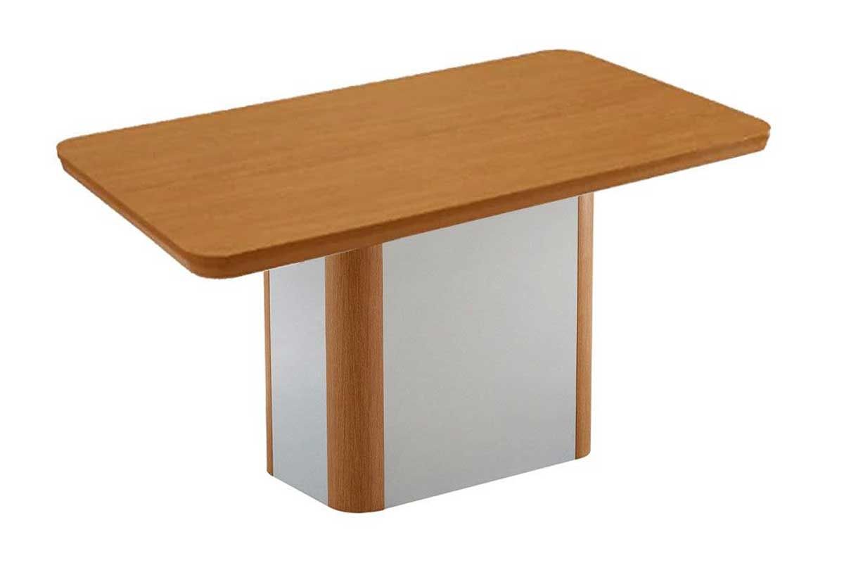 Sala Jantar Mesa Pietá c/ Tampo Madeirado Canto Curvo 120x80cm e 4 Cadeiras Dakota - Rufato