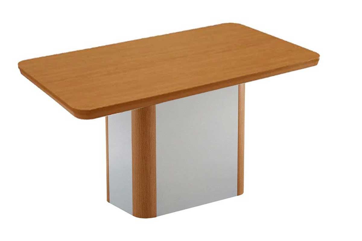Sala Jantar Mesa Pietá c/ Tampo Madeirado Canto Curvo 120x80cm e 4 Cadeiras Maldivas - Rufato