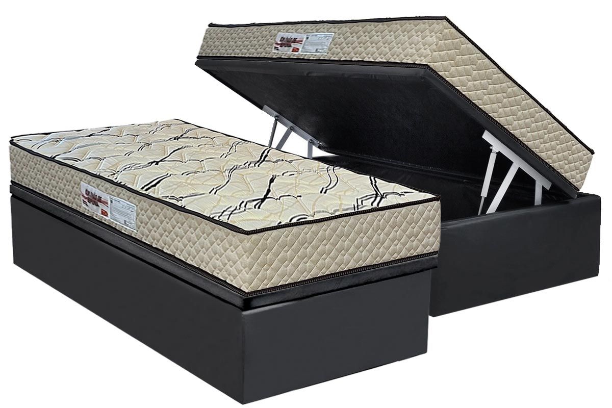 Cama Box Baú CRC +Colchão Ortopédico MaxSono Paropas