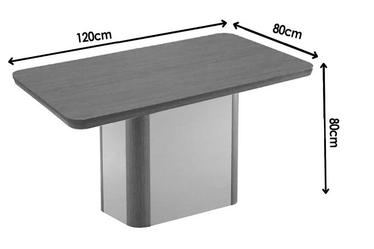 Sala Jantar Mesa Pietá c/ Tampo Madeirado Canto Curvo 120x80cm e 4 Cadeiras Havana - Rufato