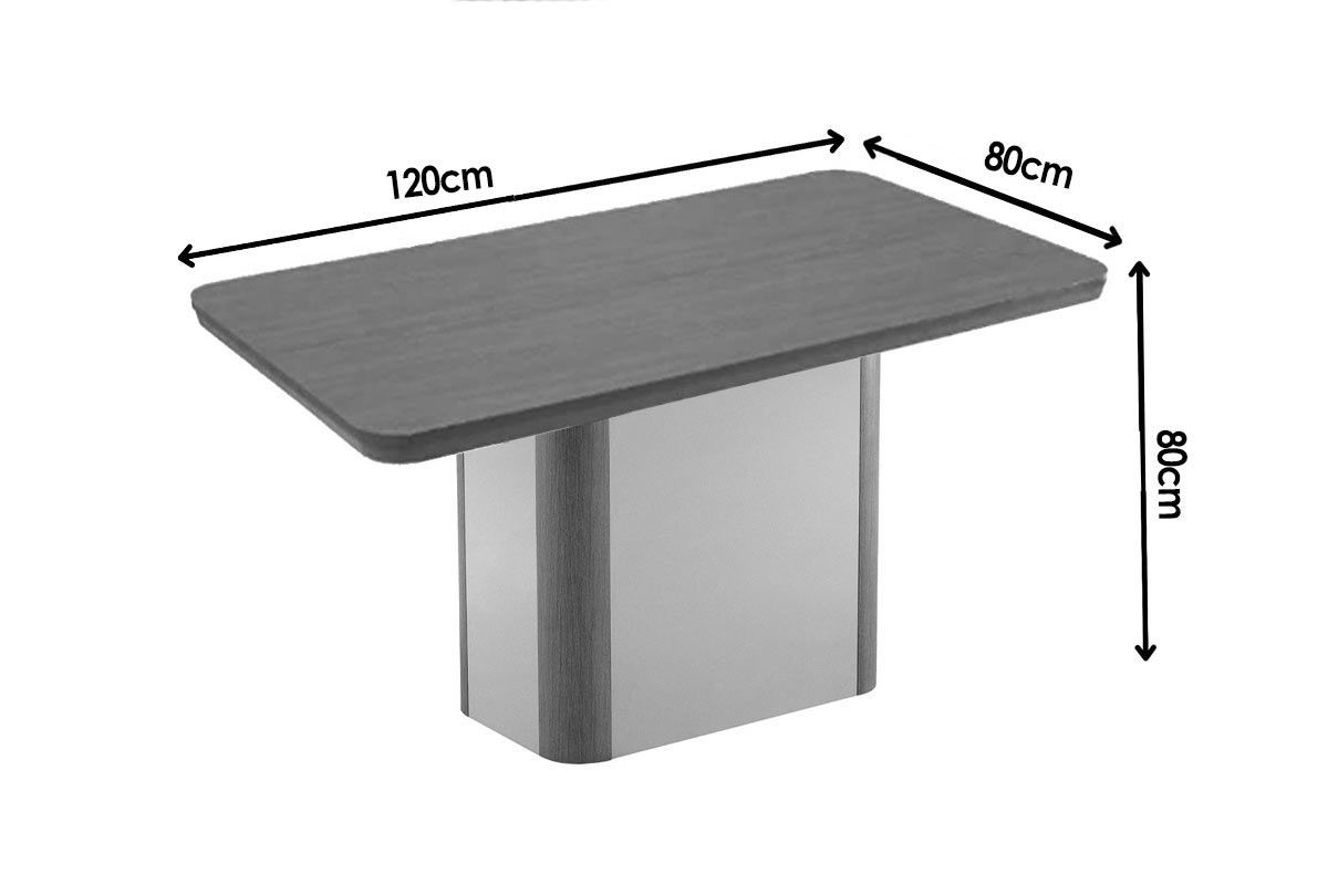 Sala Jantar Mesa Pietá c/ Tampo Madeirado Canto Curvo 120x80cm e 4 Cadeiras Jaspe - Rufato