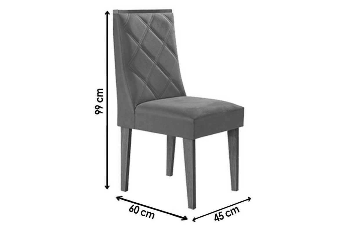 Sala Jantar Mesa Pietá c/ Tampo Madeirado Canto Curvo 180x90cm e 6 Cadeiras Pietá - Rufato