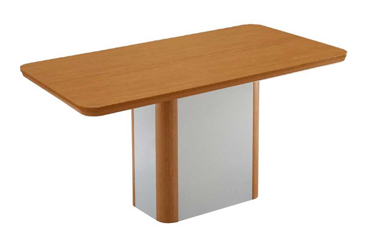 Sala Jantar Mesa Pietá c/ Tampo Madeirado Canto Curvo 180x90cm e 6 Cadeiras Pietá - Rufato