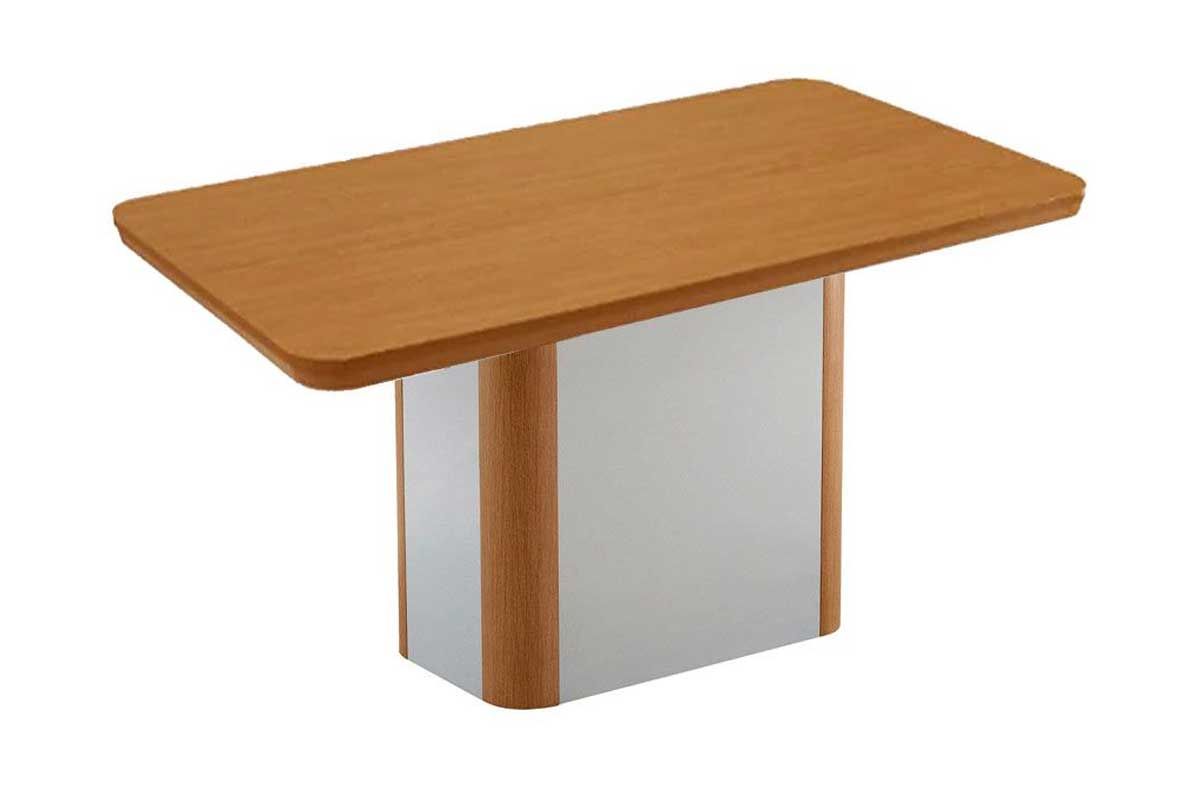 Sala Jantar Mesa Pietá c/ Tampo Madeirado Canto Curvo 120x80cm e 4 Cadeiras Pietá - Rufato
