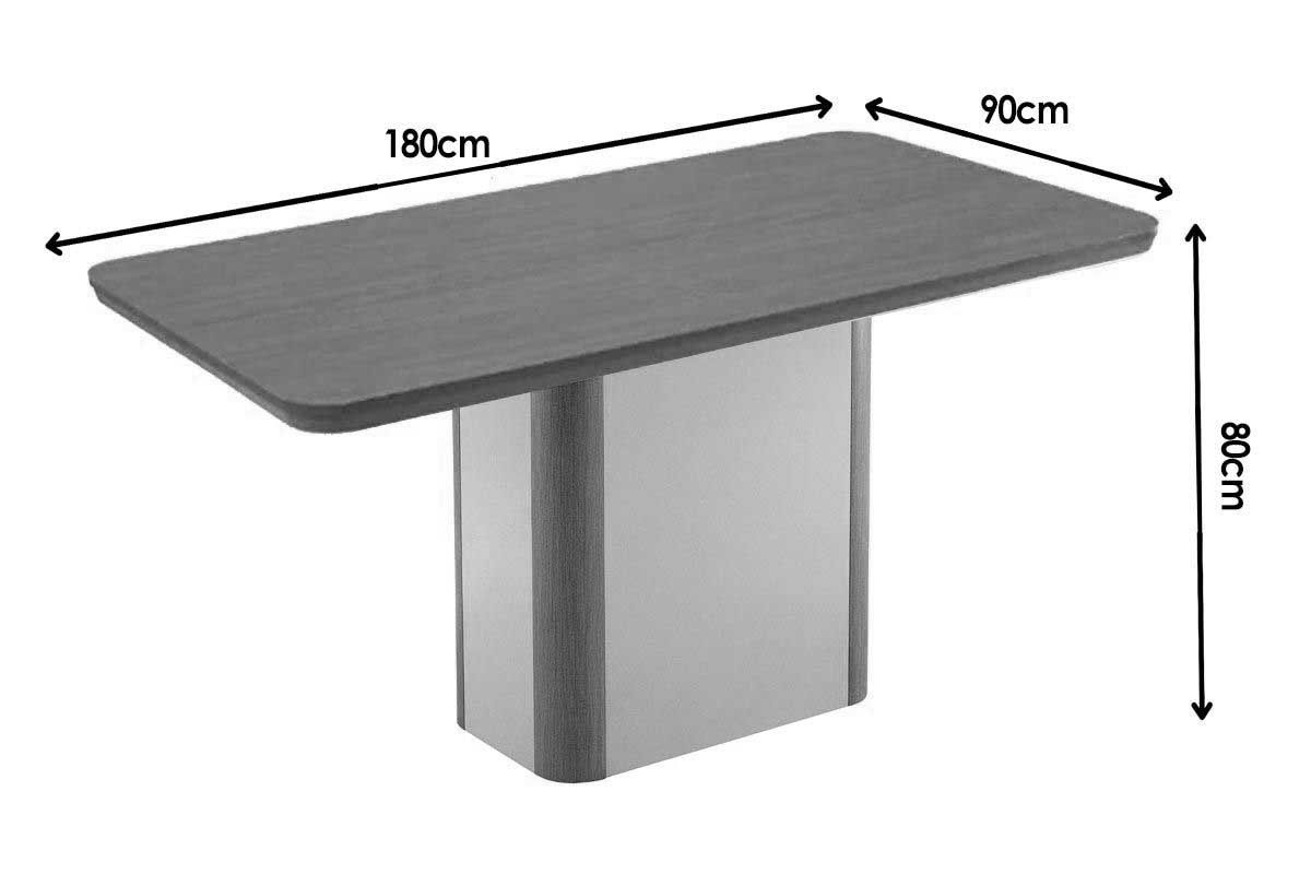 Sala Jantar Mesa Pietá c/ Tampo Madeirado Canto Curvo 180x90cm e 6 Cadeiras Tilia - Rufato