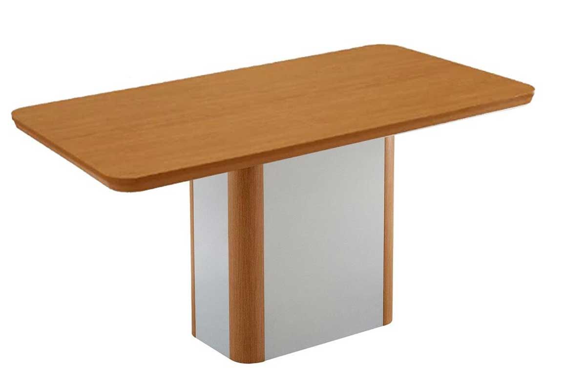Sala Jantar Mesa Pietá c/ Tampo Madeirado Canto Curvo 120x80cm e 4 Cadeiras Dafne - Rufato