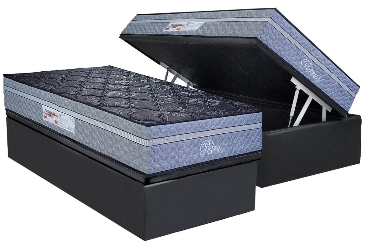 Cama Box Baú CRC +Colchão Molas Petrus Paropas
