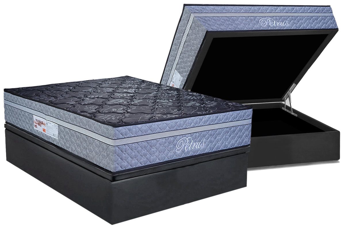 Cama Box Baú CRC +Colchão Molas Petrus Paropas