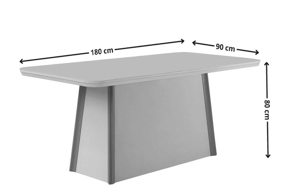 Sala Jantar Mesa Tilia Curvo 180cm + 6 Cadeiras Dakota Madeira - Rufato