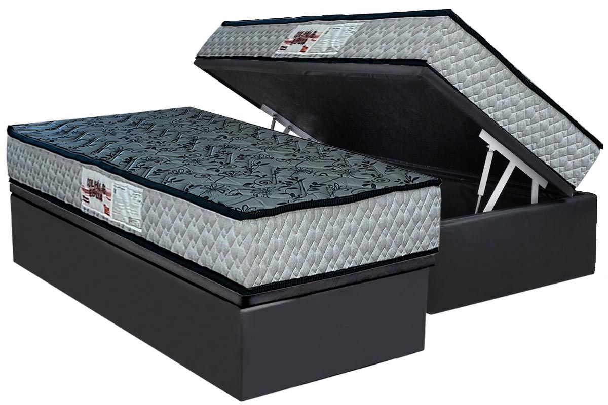 Cama Box Baú CRC +Colchão Ortopédico Royalle Paropas