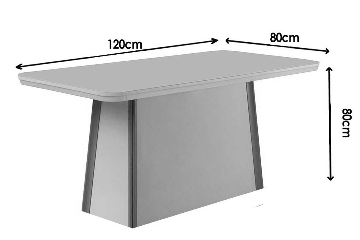 Sala Jantar Mesa Tilia Curvo 120cm + 4 Cadeiras Dakota Madeira - Rufato