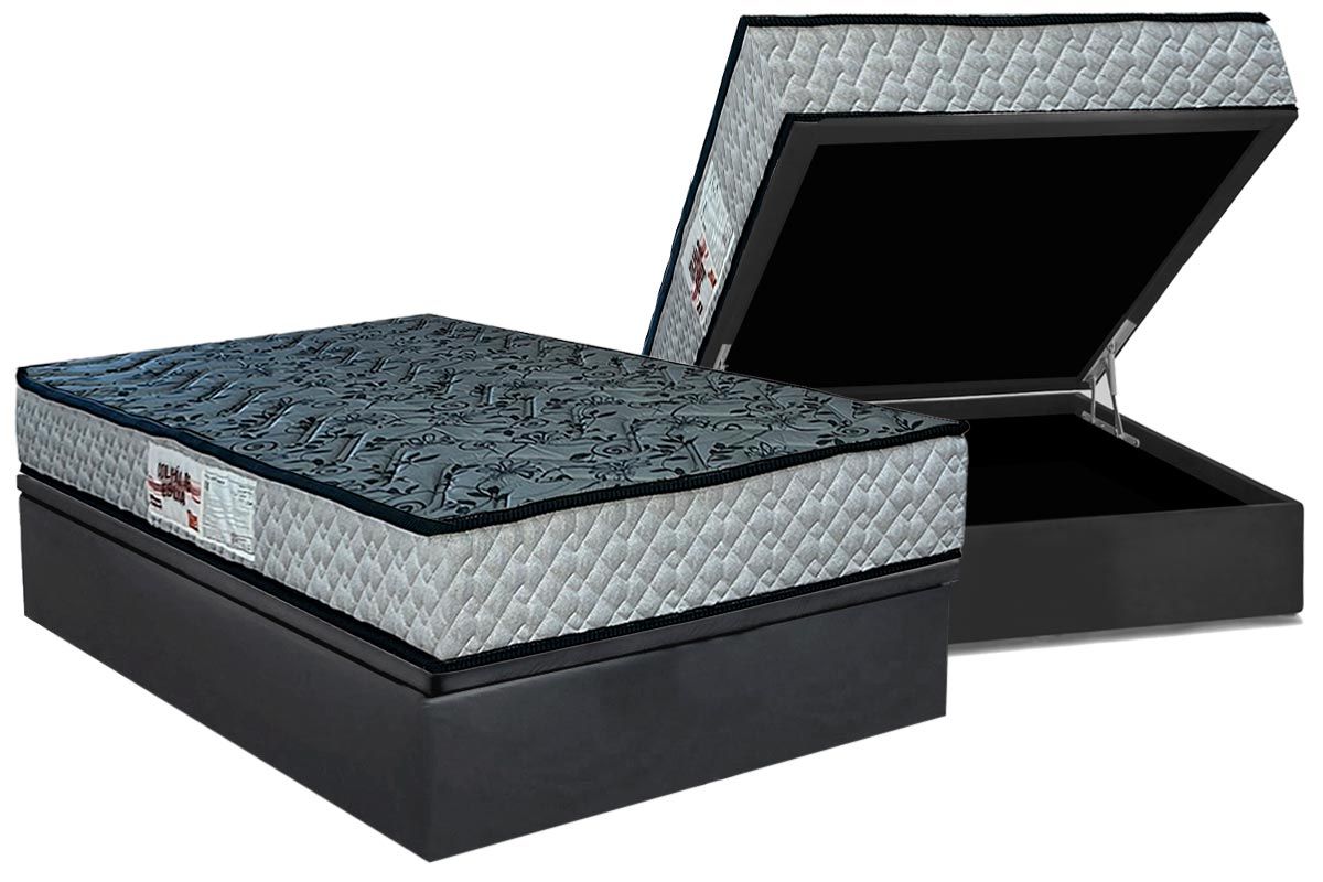 Cama Box Baú CRC +Colchão Ortopédico Royalle Paropas