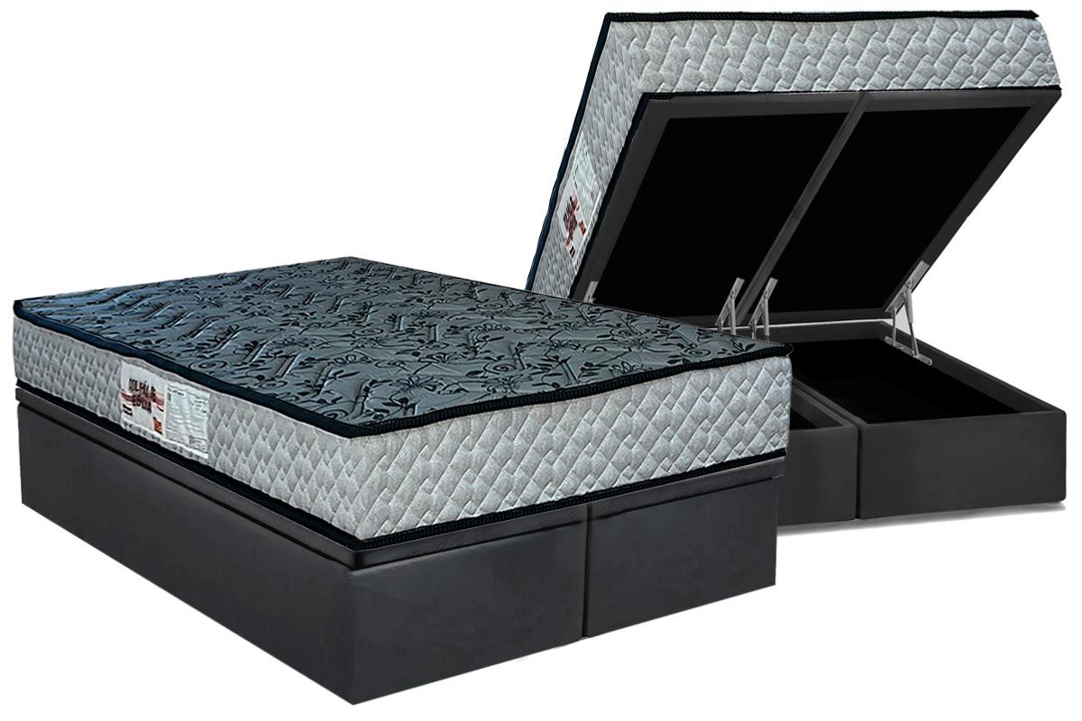 Cama Box Baú CRC +Colchão Ortopédico Royalle Paropas