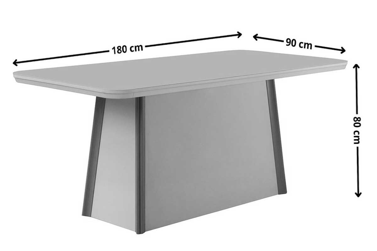 Sala Jantar Mesa Tilia Curvo 180cm + 6 Cadeiras Maldivas Madeira - Rufato