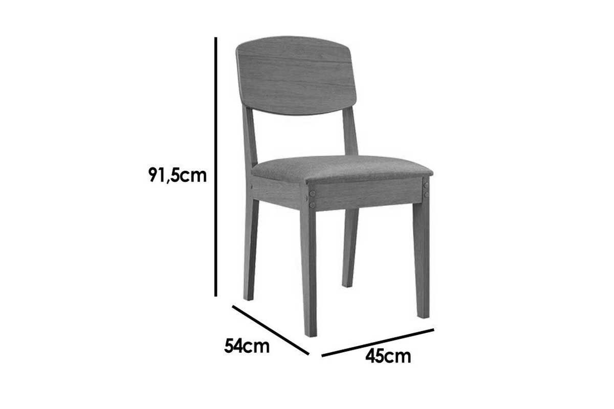Sala Jantar Mesa Tilia c/ Tampo Madeirado c/ Vidro Canto Curvo 180x90cm e 6 Cadeiras Havana - Rufato