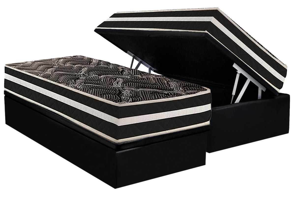Cama Box Baú CRC +Colchão Ortopédico Master Paropas