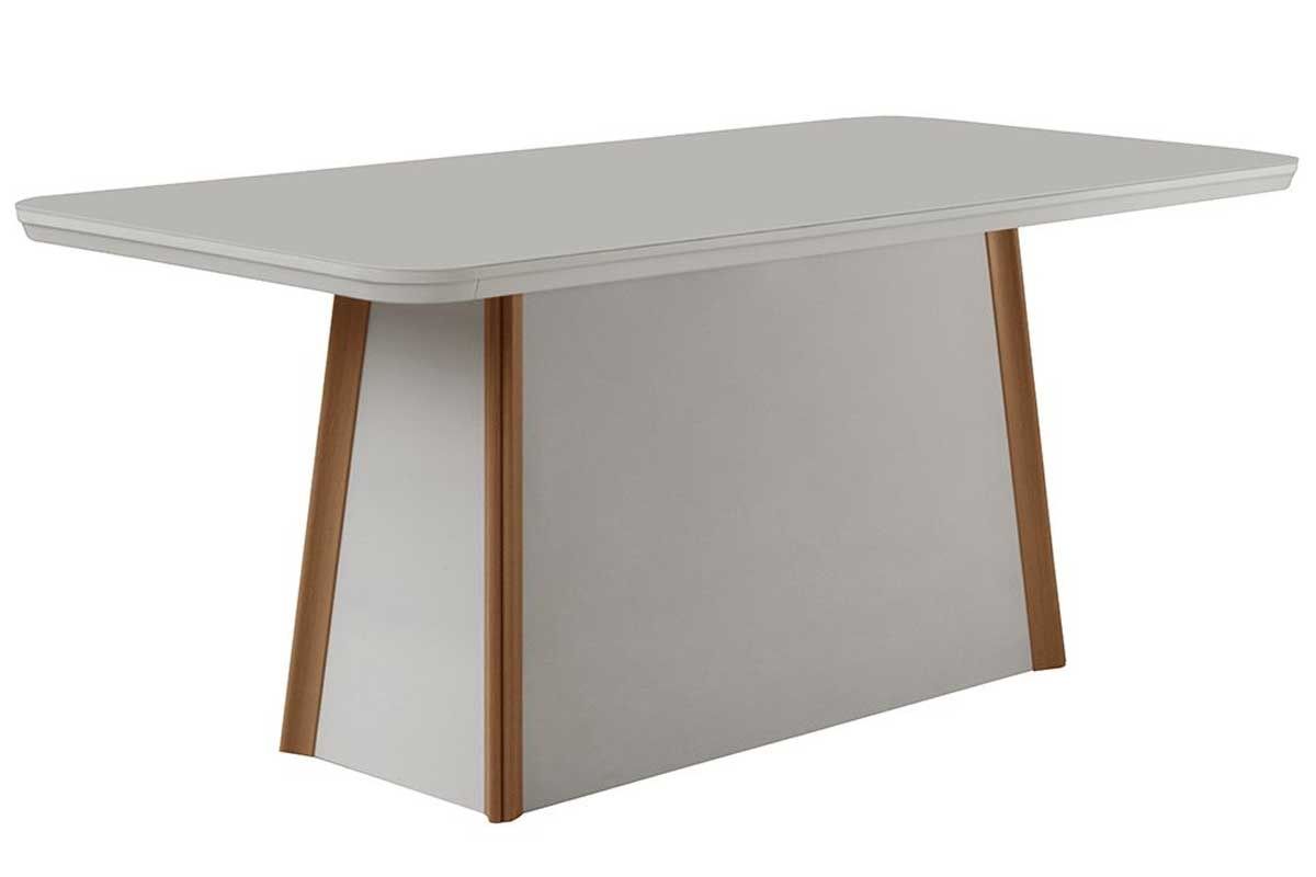 Sala Jantar Mesa Tilia Curvo 120cm + 4 Cadeiras Dafne Madeira - Rufato