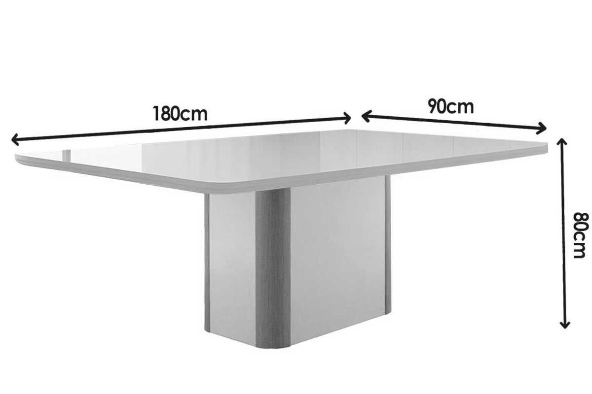 Sala Jantar Mesa Pietá Curvo 180cm + 6 Cadeiras Dakota Madeira - Rufato